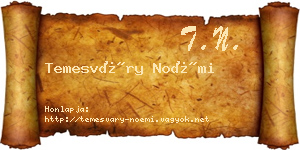 Temesváry Noémi névjegykártya